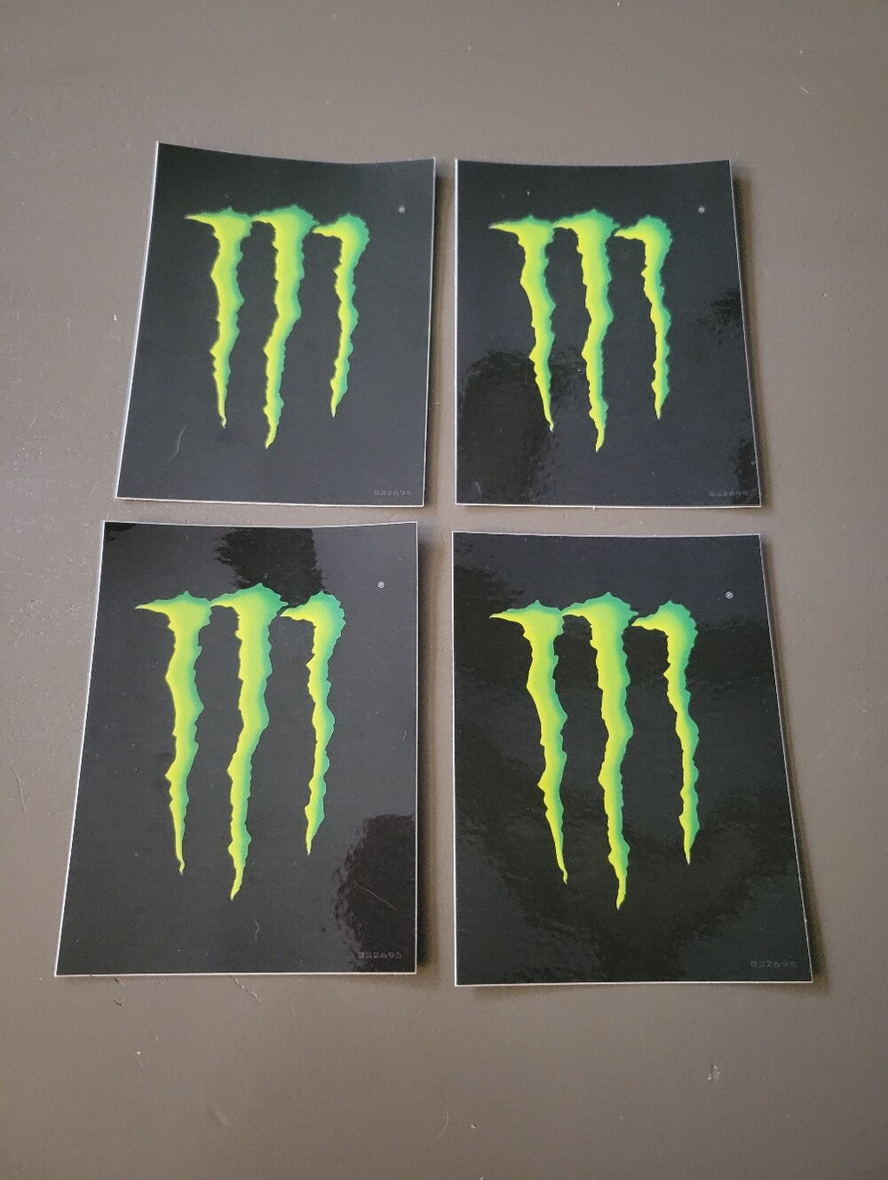 Monster Energy Stickers × 4 New Green Black Logo 4×3 Bundle Rectangle